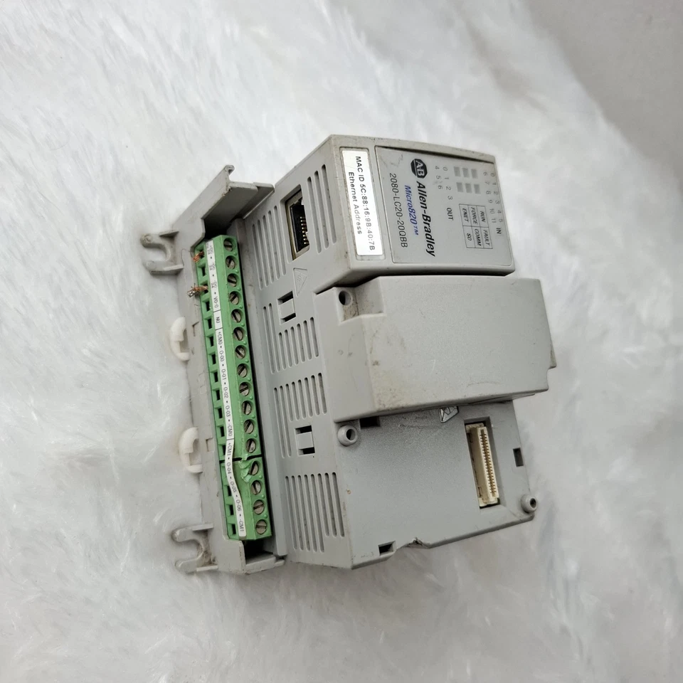 USED ALLEN BRADLEY 2080-LC20-20QBB MICRO820 ETHERNET IP PLC TESTED RUNNING